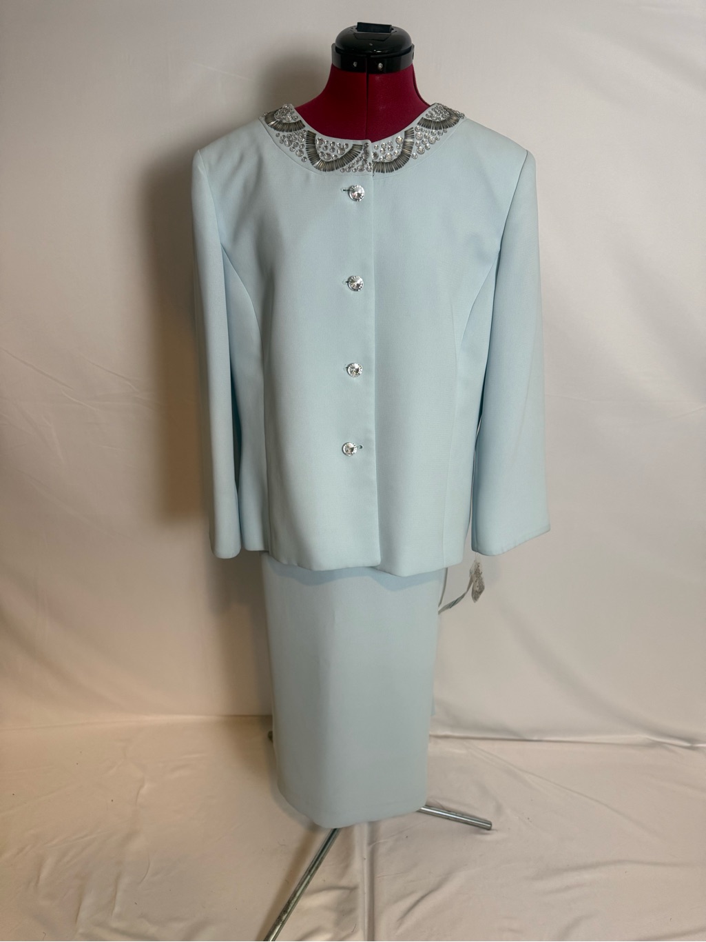 Nwt Kasper Skirt Suit Women's Size 16 Light Blue 2-Piece Set Blazer & Skirt